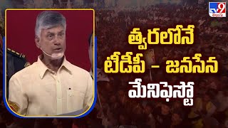 త్వరలోనే టీడీపీ  - జనసేన మేనిఫెస్టో : Chandrababu Speech at Janasena Tdp Joint Public Meeting - TV9