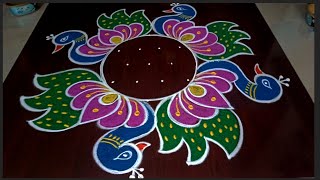 #rangoli #festival 🦚 beautiful 5*3dots sankranti and New year Rangolis #rangoli #festival #muggulu