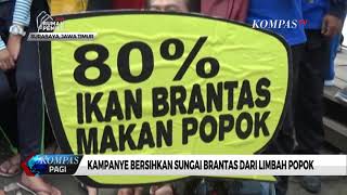 Khofifah dan Relawan Gelar Aksi Bersihkan Sungai Brantas dari Limbah Popok