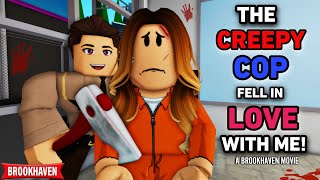 THE CREEPY COP FELL IN LOVE WITH ME!!| ROBLOX BROOKHAVEN 🏡RP (CoxoSparkle)
