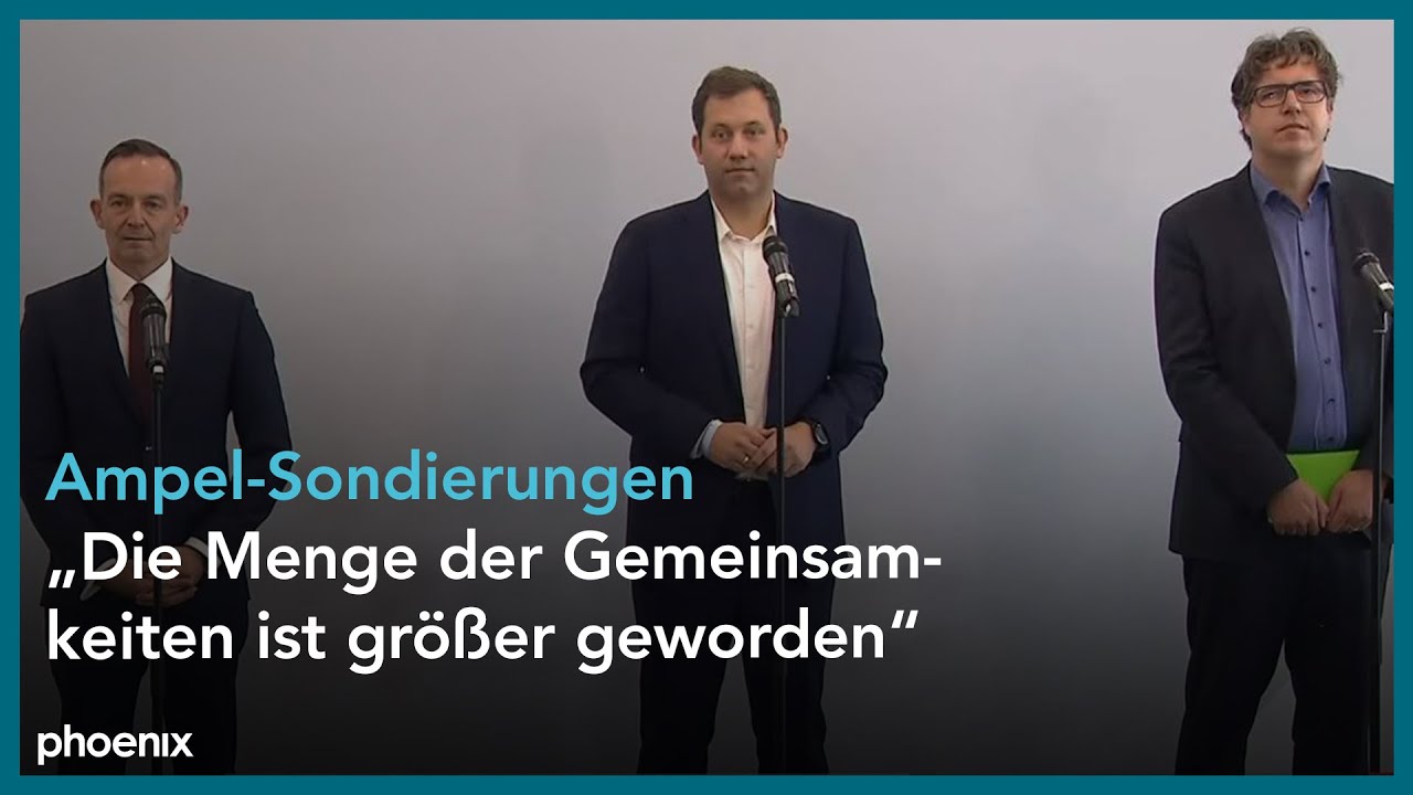 Ampel-Sondierungen: Statements Von SPD, Grüne Und FDP - YouTube