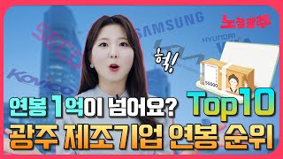 광주 제조기업 평균연봉 TOP10! (기업공시자료기준)