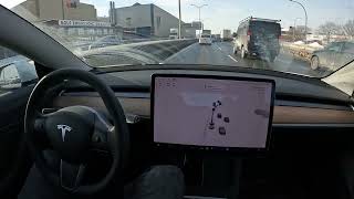 Brossard to RONA Pierrefonds - Tesla FSD Beta 10.69.25.2 🇨🇦