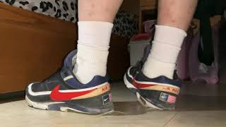 Well worn Air Max BW Olympic with holey socks