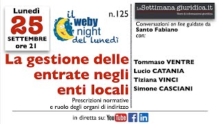 WEBYNIGHT 125 - LA GESTIONE DELLE ENTRATE NEGLI ENTI LOCALI