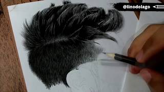 Drawing a realistic hair - Speed drawing