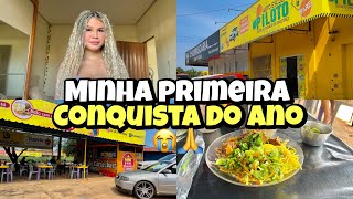 VLOG:MINHA PRIMEIRA CONQUISTA DO ANO, ALMOCEI FORA, ARRUMEI A CASA