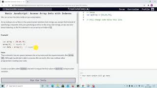 Lesson 39 - Access array data with indexes - freecodecamp Lessons
