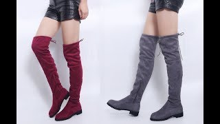 Замшевые высокие сапоги женские высокие сапоги до бедра Suede tall boots women's high thigh