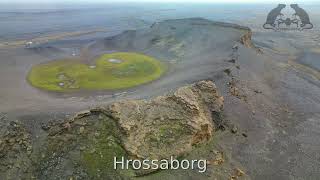 Icelandic volcanic craters Grábrók, Hrossaborg and Hverfjall / 4K