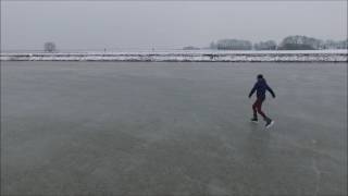 schaatsen aan de mosterdwal - drone winterbeelden