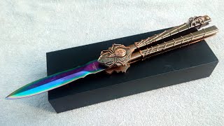 Special Edition 'Spider' ButterflyKnife indepth review +SlowMo tricks!