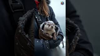 Meet a baby Otter🦦on the ocean #cute #babyanimal #adorablewildlife  #funny #otter #babyotter #ocean