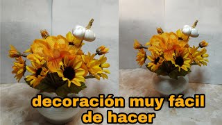 DIY florero con Flores artificiales.. decoración otoño 2022