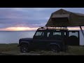 land rover defender camping roof top tent camper