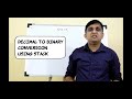 Decimal to Binary Conversion using stack | Data Structures using C++