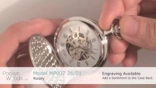 Rotary Chrome Plated Double Hunter Hand Driven Pocket Watch MP00726/01