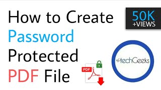 How to Create  Password protected PDF file