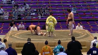 若い力士が初土俵／勝った力士がフラフラの掌底連打 /前相撲3日目/琴宮倉,梅野,蘇,津軽海,望月,川口,錦城／2016.7