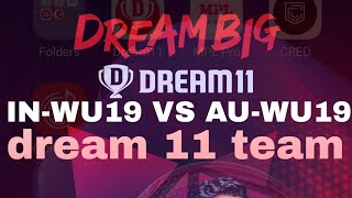 IN-WU19 VS AU-WU19 DREAM11 PREDICTION | IN WU19 VS AU WU19 DREAM11 TEAM.