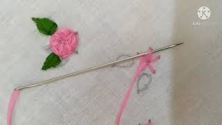 Flower embroidery for beginners | pink roses | Samhitha.H