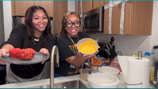 Making 🔥flaming hot Cheetos balls 🔥stuffed with  jambalaya