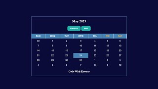 How to Create a Responsive Yearly Calendar with HTML, CSS, and JavaScript - Code With Kawsar