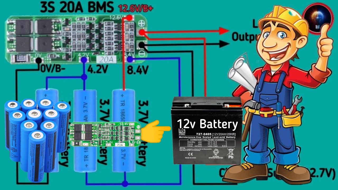 3s 20A BMS 12v Circuit Diagram. - YouTube