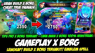 TRIK X BORG TRUE DAMAGE + CARA PRO MAIN HERO X BORG TERBARU❗BUILD X BORG TERSAKIT❗GAMEPLAY X BORG ML