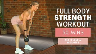 30 MIN FULL BODY STRENGTH // NO REPEAT Kettlebell Workout | No Jumping | 4K Beginner Friendly