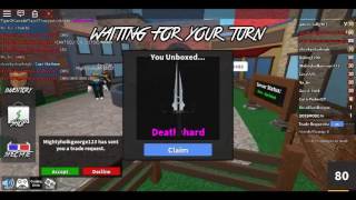 Roblox Murder Mystery 2 Unboxing Deathshard Thanks For 100 - 