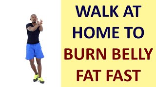 Walk At Home to Burn Belly Fat | 20 Minute Fun Indoor Walking Workout