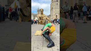 LEVITATING GoldMan STATUE BendBot 100 MILLION Views! Is It A Robot!? @silvermanstatueofficial