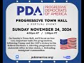 PDA Sunday Progressive Town Hall, November 24, 2024