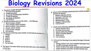 BIOLOGY 2019 EXAM PAPER REVISIONS 2024