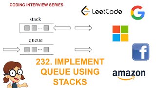 Implement Queue using stack | Leetcode 232 | Amazon Google Facebook interview question