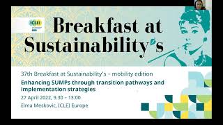 37TH BREAKFAST AT SUSTAINABILITY’S – mobility edition