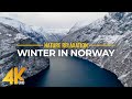 4K Winter in Norway - Ambient Drone Film - Bird's Eye View of Most Famous Places (9 HOURS)