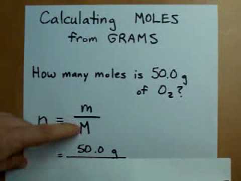 Calculating Moles from Grams (Mass to Moles) Calculating Moles from Grams (Mass to Moles)