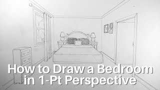 How to Draw a Bedroom in 1-Point Perspective