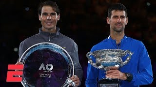 2019 Australian Open trophy ceremony with Novak Djokovic and Rafael Nadal | 2019 Australian Open
