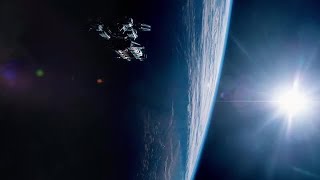 Spaceship Approaching Earth Stock Motion Graphics