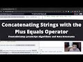 Concatenating Strings with the Plus Equals Operator (Basic JavaScript) freeCodeCamp tutorial