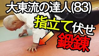 大東流合気武道の達人 石橋義久師範（83）が示す 崩しの口伝『鷹の爪』Amaging Finger Push Up!! The great master of DAITO RYU AIKI BUDO!