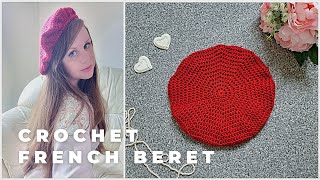 CROCHET EASY BERET FOR BEGINNERS | Crochet French Beret Hat & Free Pattern