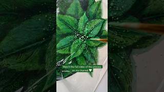 Green plants painting ideas Depth painting with leaves Botanical Vinillna #acrylicpainting