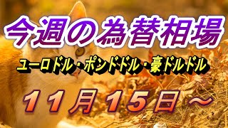 【TAKA FX】ドル、円、ユーロ、ポンド、豪ドルの為替相場の予想と前日の動きをチャートから解説。11月15日～