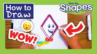 Learn How-to-Draw "Diamond" For Kids | Meet the Shapes | Preschool Prep Company