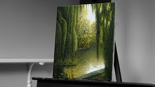 Painting Weeping Willow Trees with Acrylics - Paint with Ryan