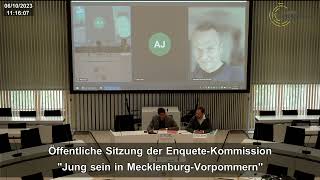 16. öffentliche Sitzung der Enquete-Kommission „Jung sein in MV“ – am 6. Oktober 2023